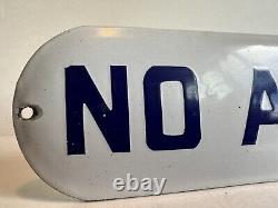 C1910 Vintage Porcelain NO AGENTS Antique Enamel Door Old Advertising Sign MINT
