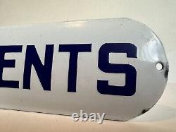 C1910 Vintage Porcelain NO AGENTS Antique Enamel Door Old Advertising Sign MINT