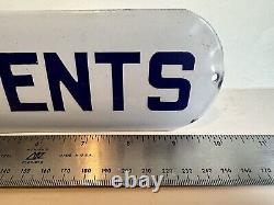 C1910 Vintage Porcelain NO AGENTS Antique Enamel Door Old Advertising Sign MINT