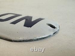 C1910 Vintage Porcelain NO AGENTS Antique Enamel Door Old Advertising Sign MINT