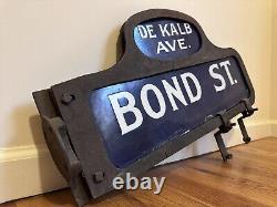 C1916 Antique Brooklyn NY Porcelain Vintage Humpback NYC Old Enamel Street Sign