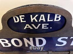 C1916 Antique Brooklyn NY Porcelain Vintage Humpback NYC Old Enamel Street Sign