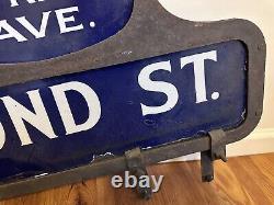 C1916 Antique Brooklyn NY Porcelain Vintage Humpback NYC Old Enamel Street Sign
