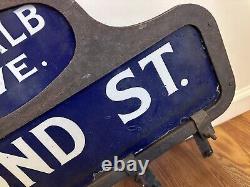 C1916 Antique Brooklyn NY Porcelain Vintage Humpback NYC Old Enamel Street Sign