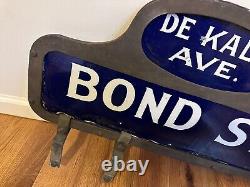 C1916 Antique Brooklyn NY Porcelain Vintage Humpback NYC Old Enamel Street Sign