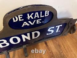 C1916 Antique Brooklyn NY Porcelain Vintage Humpback NYC Old Enamel Street Sign