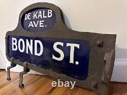 C1916 Antique Brooklyn NY Porcelain Vintage Humpback NYC Old Enamel Street Sign