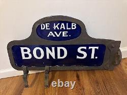 C1916 Antique Brooklyn NY Porcelain Vintage Humpback NYC Old Enamel Street Sign