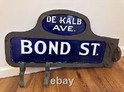C1916 Antique Brooklyn NY Porcelain Vintage Humpback NYC Old Enamel Street Sign