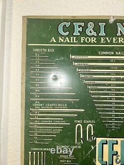 CF&I Nails Colorado Fuel & Iron Corporation Metal Sign Antique From Old Hardware