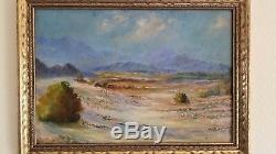 CLEARANCE! Antique Early California Desert Plein Air Landscape Old Oil Painting