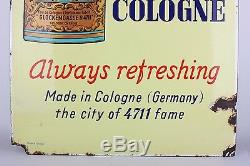 COLOGNE 4711 PORCELAIN ENAMEL VINTAGE PERFUME SIGN advertising store bottle OLD