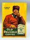 C 1910 Old Reliable Coffee Advertising Tin Litho Sign Orignal Antique Pipe Small