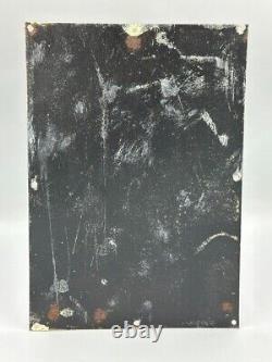 C 1910 OLD RELIABLE COFFEE Advertising TIN LITHO SIGN Orignal Antique Pipe Small