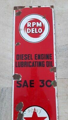 Caltex Diesel Engine Motor Oil Ad 1930's Antique Old Rare Porcelain Enamel Sign
