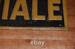 Chicoree Mondiale Embossed Antique Sign Tin Tacker Advertising Store Display Old