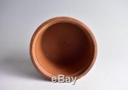 Chinese Old Clay Jar Box signed / W 12.8cm Qing Pot Plate Bowl Jar