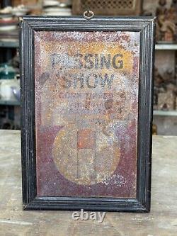 Collectible Antique Old Passing Show Adv. Lithograph Tin Metal Sign Board Framed