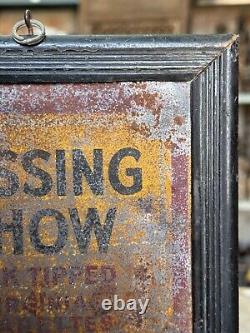 Collectible Antique Old Passing Show Adv. Lithograph Tin Metal Sign Board Framed