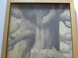 Conrad Buff Drawing Wpa Forest Landscape Original Book Illustration Antique Old