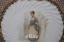 Copeland Jeweled Old Songs Cabinet Plate Artist Signed
