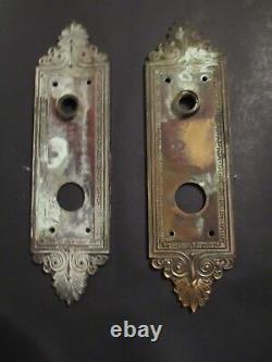 DOORKNOB & LOCK matching BACK PLATES Sargent Co. SOLID BRASS hardware VICTORIAN