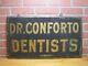 Dr Conforto Dentists Antique Wooden Smatlz Double Sided Ad Sign Geo Dehler