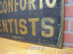 DR CONFORTO DENTISTS Antique Wooden Smatlz Double Sided Ad Sign GEO DEHLER