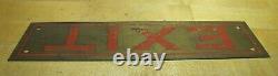 EXIT Antique Brass Sign Impressed Detailed Lettering Store Shop Diner Ad