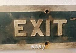 EXIT sign 18 WOOD country court house attorney lawyer barrister judge antique