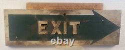 EXIT sign 18 WOOD country court house attorney lawyer barrister judge antique