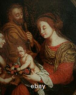 E. Sirani Madonna Jesus Italian Renaissance Old Master 17thC Antique Oil Painting