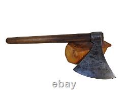 Early 18th Century Round Pole Forged Iron Trade Axe Old Antique Marked \ Signed