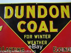 Early 1900s Dundon Coal Advertising Sign'for winter weather' old embossed Rare