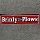 Early 1930's Antique New Old Stock Brinly Plow Farm Sign Tin Advertising Dealer