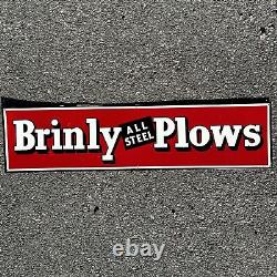 Early 1930's Antique New Old Stock Brinly Plow Farm Sign Tin Advertising Dealer