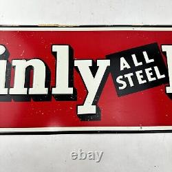 Early 1930's Antique New Old Stock Brinly Plow Farm Sign Tin Advertising Dealer