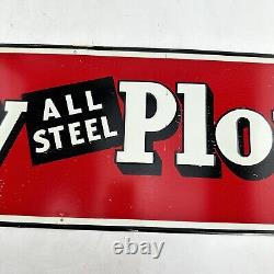 Early 1930's Antique New Old Stock Brinly Plow Farm Sign Tin Advertising Dealer
