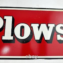 Early 1930's Antique New Old Stock Brinly Plow Farm Sign Tin Advertising Dealer