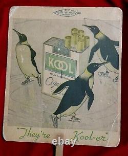 Early 1930s KOOL CIGARETTES Fan DISPLAY Sign ADVERTISING AD vtg Old Antique Rare