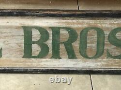 Early ORIGINAL Vintage WOOD Sign HILL BROS. Coffee OLD Wall Decor AnTiQue WoW