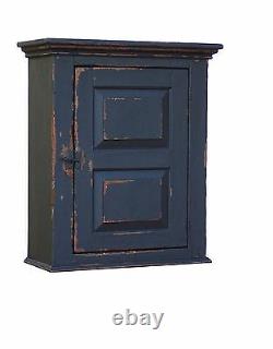 Early Old American Wall Cabinet Primitive Painted Country Farmhouse Cupboard