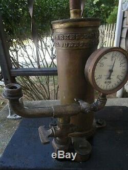 Early Old Antique C Perkes Steampunk Industrial Radiator Pump Jas P Marsh Gauge