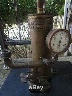 Early Old Antique C Perkes Steampunk Industrial Radiator Pump Jas P Marsh Gauge