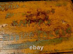 Early box Old Mustard Paint Wilma Calico Quilt Scrapes Linsey Woolsey Dated