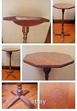 Early candle stand octagonal Cohasset colonial table
