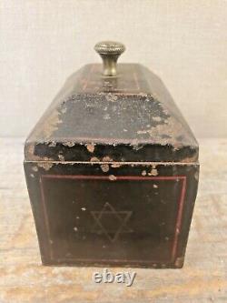 Early tobacco casket humidor cast iron pipe tobacciana antique DALE COLEBROOK CO