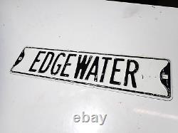 Edgewater 6 X 24 Vintage Old Street Sign Used