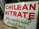 Enamel Sign Chilean Nitrate Original Old Rare Advertising Antique Farming