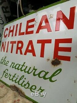 Enamel Sign Chilean nitrate Original Old Rare Advertising Antique farming